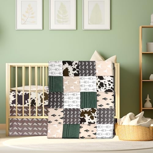 Hahafelt 3 Piece Patchwork Western Cowboy Crib Bedding Set - Image 7