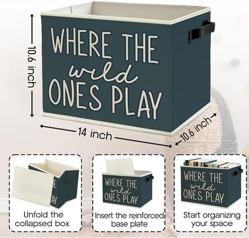 Olive Blue Boho Classroom Storage Bins Box - Image 6