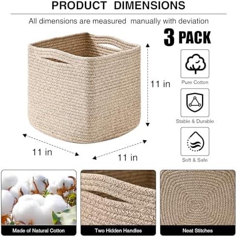 11 Inch Cube Storage Bins, Organizing Bins - Image 2
