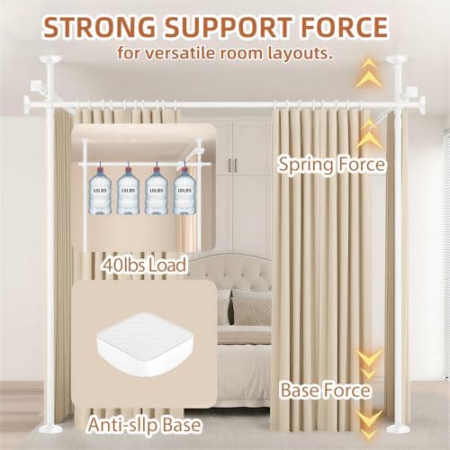Room Divider No Drilling Curtain Rod Wall Divider - Image 3