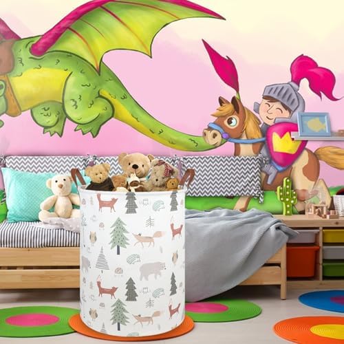 FXOLCSHE Animal Baby Laundry Basket, Woodland Animals Baby laundry hamper - Image 3