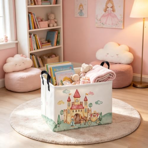 Rectangular Pink Princess Storage Basket, Cute Basket for - Image 2