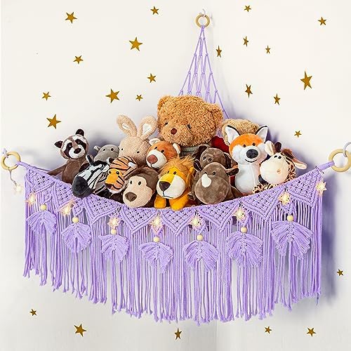 Macrame Stuffed Animal Storage by ANROYE