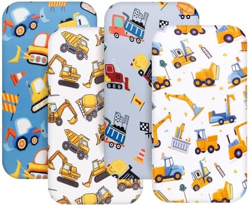 4 Pack Baby Boy Bassinet Sheets Set Soft Fitted Baby Boy Mattress Covers by FIGEPO