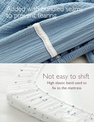 Momcozy Mini Crib Sheets 38"x26", Pack and Play Sheet - Image 4