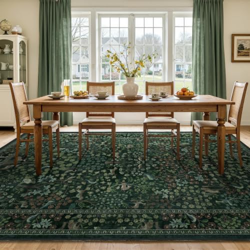 Whimsical Floral Animal Large 9x12 Rugs - Image 3