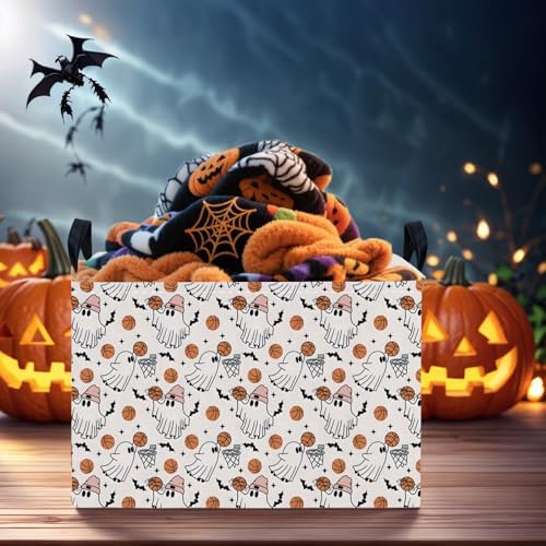 Large Halloween Basket Gift Cute Ghost Parties Decor Kid Trick or Treat Basket - Image 5
