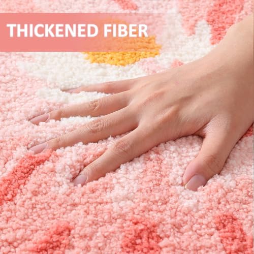 Bathroom Rug Mat, Cute Round Flower Bath Mat - Image 5