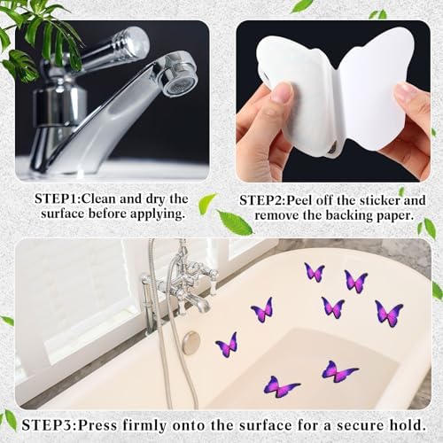 20 Pcs Non Slip Bathtub Stickers Anti Slip Shower Stickers Butterfly Anti Skid - Image 4