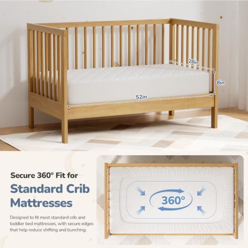 Crib Mattress Protector 2 Pack, Waterproof Fitted Crib Sheets - Image 5