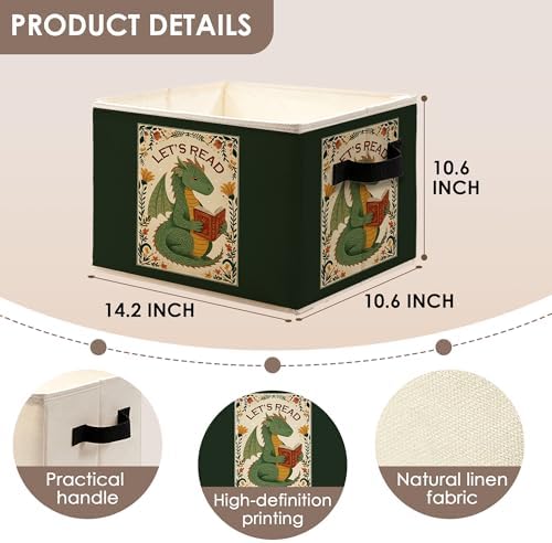 Floral Dragon Reading Book Storage Bins - Image 6