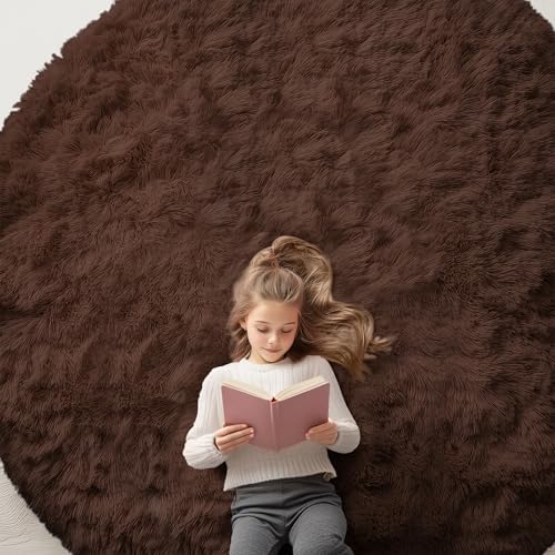 OLANLY Coffee Round Rugs for Bedroom by OLANLY