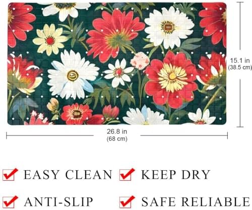 Shower Mat Non Slip, Colorful Flowers Anti Slip Bath Mat - Image 4