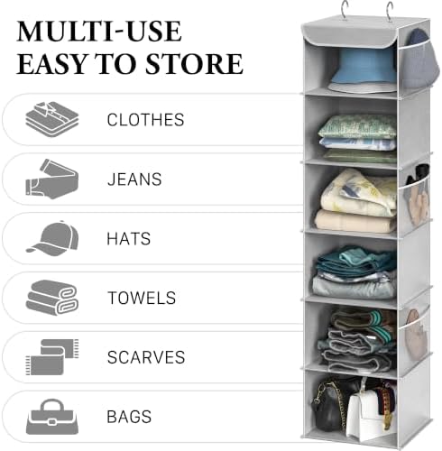 Simple Houseware 6 Shelf Hanging Closet Organizer - Image 5