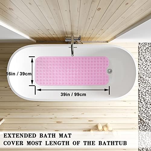 Bathtub and Shower Mats, Extra Long Non-Slip Bath Tub Mat 39 x 16 Inch - Image 5