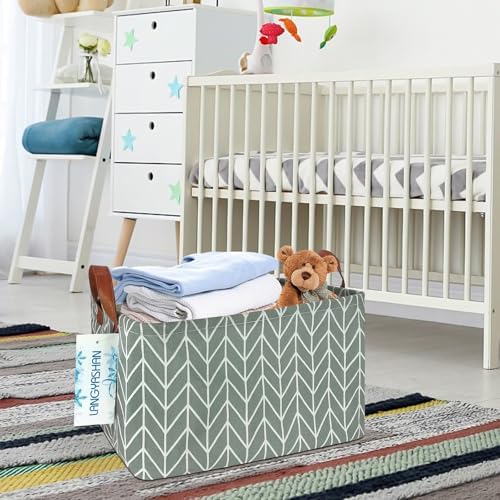 Rectangular Collapsible Grey Point Storage Basket Nursery Organizer - Image 6
