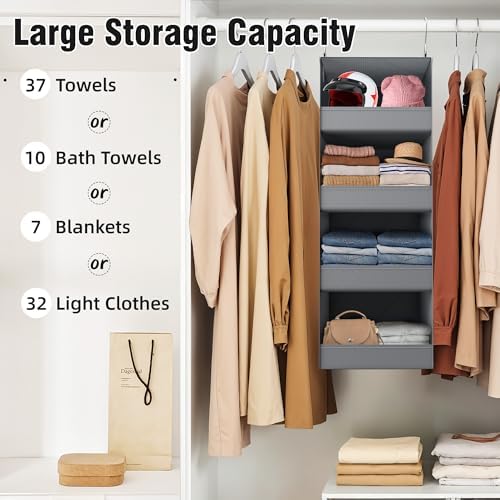 GRANNY SAYS 4-Shelf Hanging Organizer, Closet Hanging Shelves, Closet Hanging - Image 5