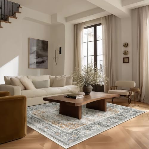 3x5 Washable Area Rug for Bedroom: Entryway Rug Non Slip Small Throw Carpet by palohom