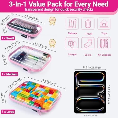 YQBRAO Clear Hard Shell Organizer Case Set - Image 4