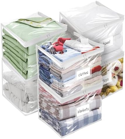 Plastic Storage Bags with Easy-Glide Zipper, Durable Clear Vinyl Zippered by Kikerike