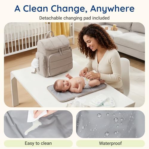 mommore Diaper Bag Backpack, Baby Bag, Diaper Backpack - Image 5