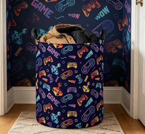 Essme Kids Laundry Basket, Game Hamper Collapsible Waterproof Storage Bin - Image 4