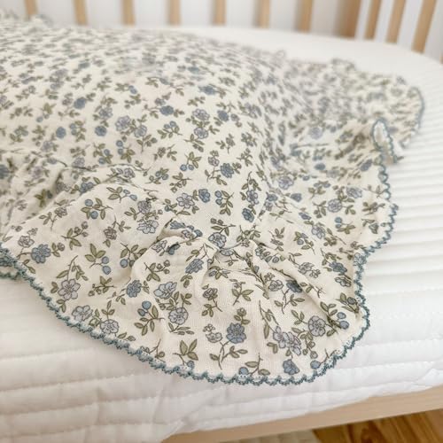 BuLuTu Blue Floral Muslin Pillowcase - Image 6