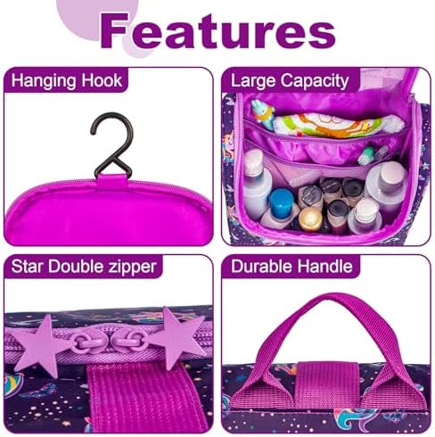 Remobia Hicol Cute Cartoon Hanging Kids Toiletry Bag Children Travel Cosmetic - Image 4