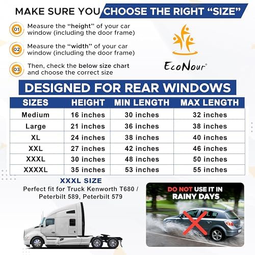 EcoNour Truck Side Window Shade Mesh Sunshade - Image 4