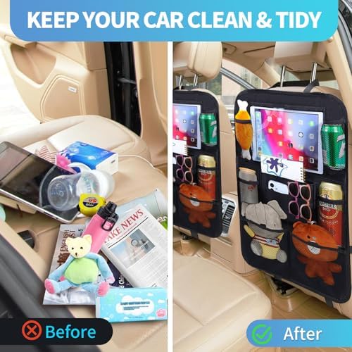 TCJJ Car Seat Organiser Backseat Kick Mats Oxford Back Seat Protector - Image 5
