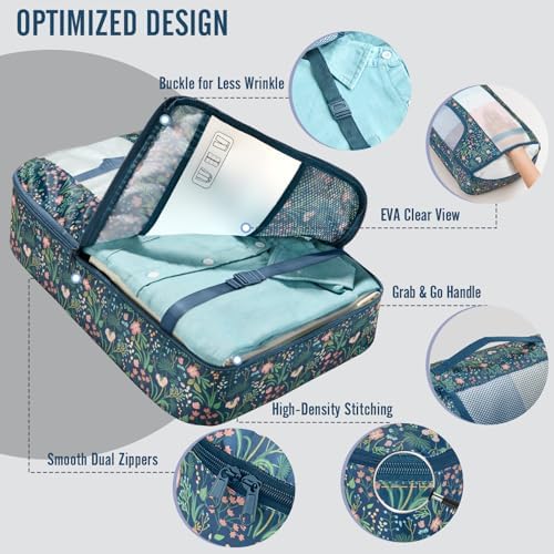 Veken 10 Set Packing Cubes for Travel Essentials, Anti-Wrinkle Buckled Suitcase - Image 4