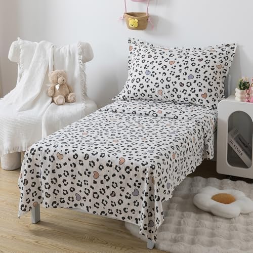 Caressma Cheetah Print Toddler Bedding Set 4 Pieces Kids Comforter Set - Image 4