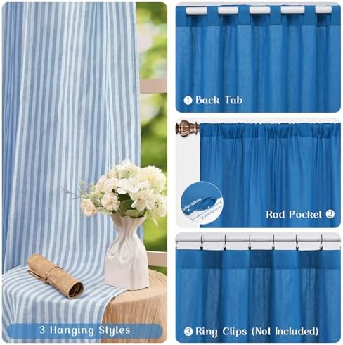 ASPMIZ Farmhouse Living Room Curtains Boho, Country Linen Curtains - Image 4