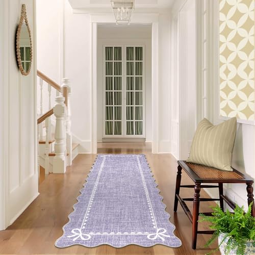 GarveeHome Scalloped Hallway Runner Rug 2.5x8 Non Slip Bedroom Rugs - Image 4