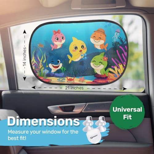GENANY Sea Animals Car Side Window Sun Shades 2 Piece 21 x 14 Inch - Image 6