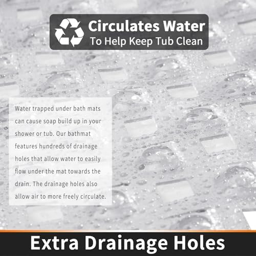 Yimobra Square Shower Mat Non Slip, Super Strong Suction Cups, Machine Washable - Image 3