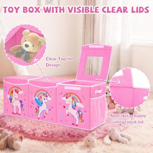 Livole Large Toy Box Collapsible Kids Toy Chest Bins - Image 4