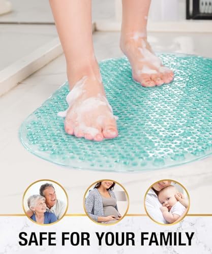 HITSLAM Oval Bathtub Mat Non Slip, 27x15 Inch Bubble Bath Tub Mat - Image 7