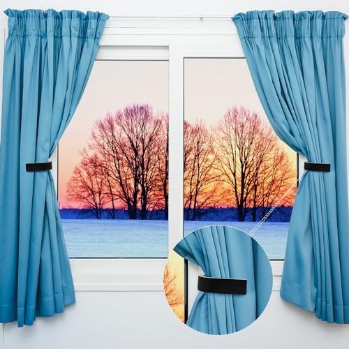 Kigley 4 Pcs Curtain Tiebacks Wood Holdback U Shaped Wall Mount - Image 6