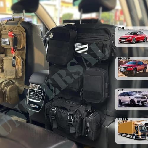 6 Pack Tactical Molle Car Seat Back Organizer - Image 2