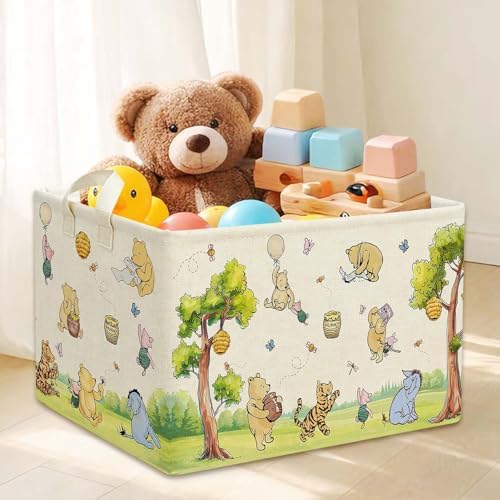 Rectangle Neutral Classic Winnie Bear Baby Basket by Lopeastar
