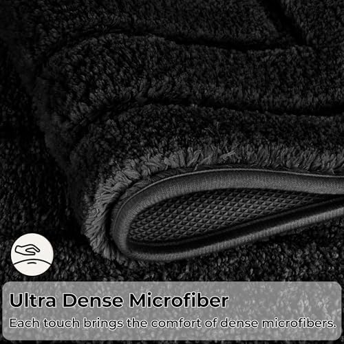 GRANNY SAYS Black Bathroom Rug 59" x 20", Non-Slip Microfiber Bath Mat - Image 4