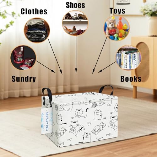 Rectangular Collapsible Cat Storage Basket Nursery Toy Organizer - Image 6