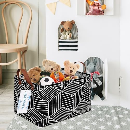 Rectangular Collapsible Storage Basket Nursery Organizer Black diamond - Image 7