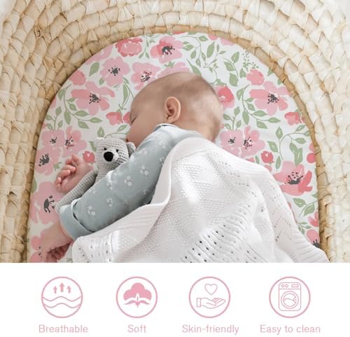 Little Grape Land Bassinet Sheets 4 Pack, Ultra Soft Baby Bassinet Fitted Sheets - Image 2