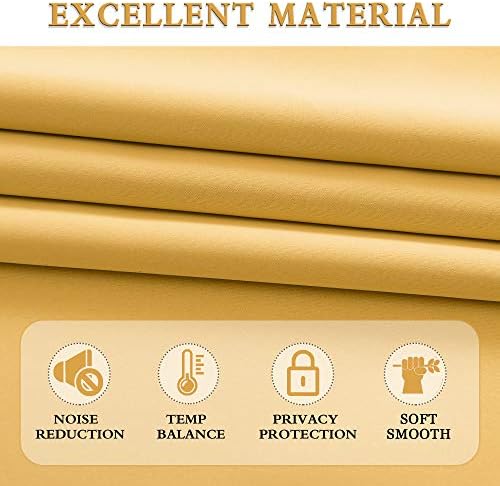 DONREN 2 Panels Gold Yellow Curtain Valances - Image 3