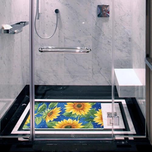 Bathtub Mat Non Slip 26.8x15.1 Inch, Sunflowers Shower Mat - Image 6