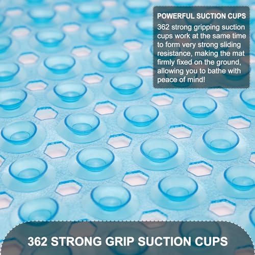 TEESHLY Bath Tub and Shower Mats, Non Slip 40 x 16 Inch Extra Large Bathtub Mat - Image 3