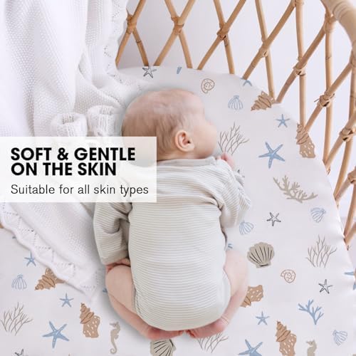 Little Grape Land Bassinet Sheets 4 Pack, Ultra Soft Baby Bassinet Fitted Sheets - Image 3