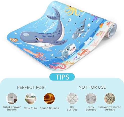SHUCHING Baby Bath Mat for Tub Non Slip-40x16 Inch - Image 7